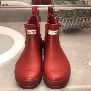 Matte Red Hunter Boots : chelsea version